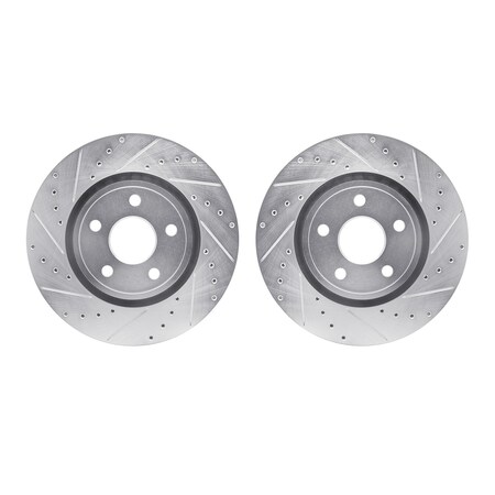 Dynamic Friction Co Rotors-Drilled and Slotted-SilverZinc Coated, 7002-42004 7002-42004
